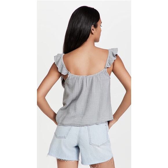 Monrow Cotton Ruffle Tank NEW Size Medium - Picture 2 of 10